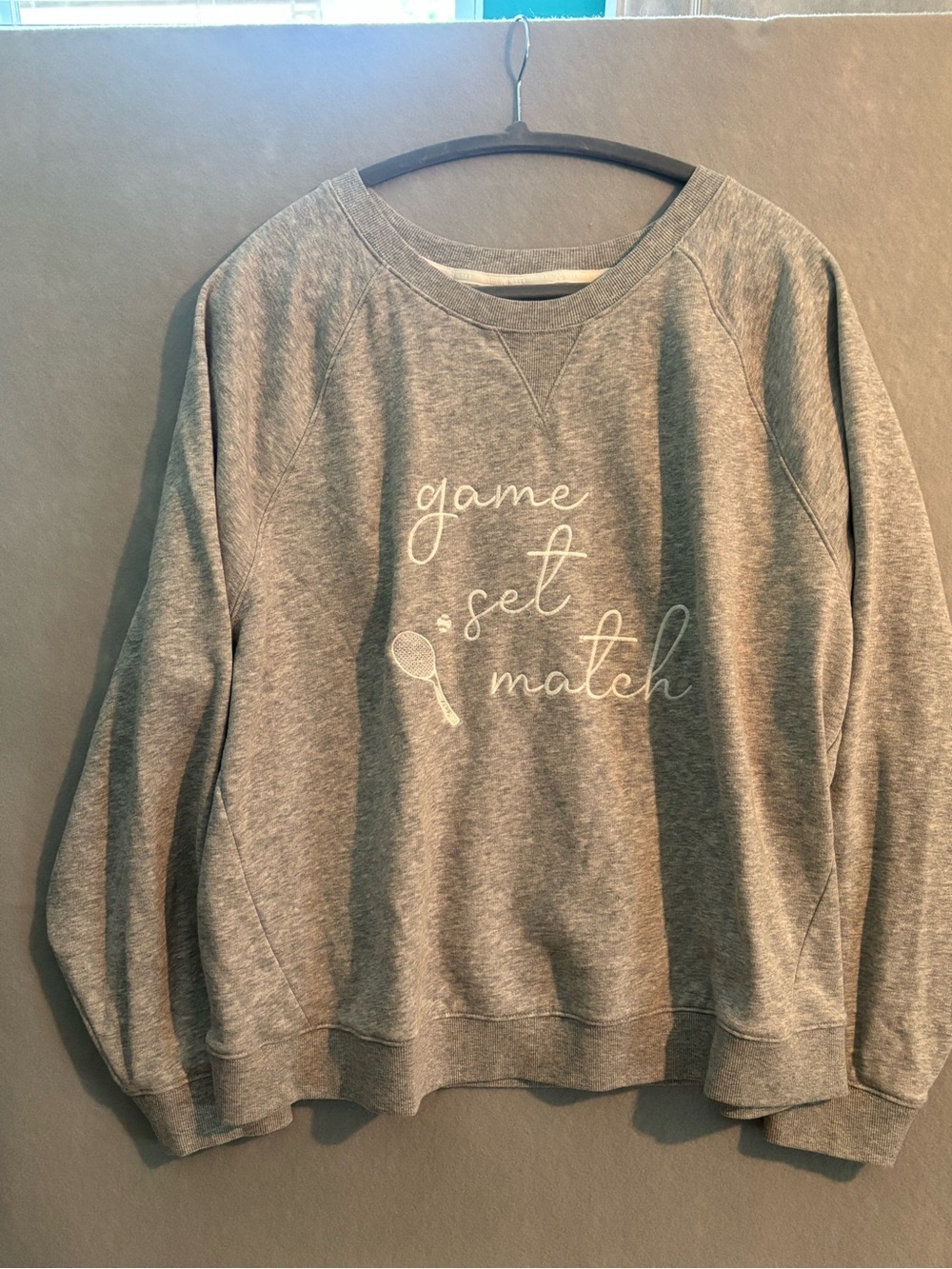 Lou & Grey Heather Gray Ribbed-Neck Sweatshirt